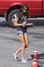 KAIA GERBER in Denim Shorts at Sunlife Organics in Malibu 08/18/2018