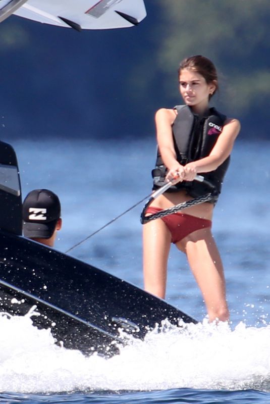 KAIA GERBER Surfing in Muskoka 07/11/2018