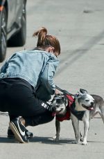 KATE MARA Out with Her Dogs in Los Angeles 08/25/2018