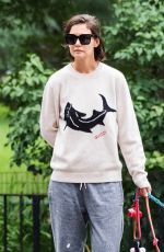 KATIE HOLMES Out with Her Dogs in New York 08/13/2018