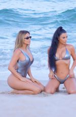 KI KARDASHIAN and LARSA PIPPEN at a Beach in Miami 08/18/2018