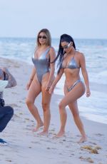 KI KARDASHIAN and LARSA PIPPEN at a Beach in Miami 08/18/2018