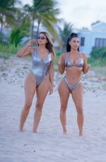 KI KARDASHIAN and LARSA PIPPEN at a Beach in Miami 08/18/2018