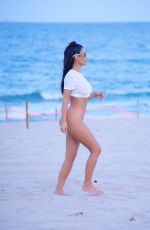 KIM KARDASHIAN in Bikini Bottom on the Set of a Photoshoot in Miami 08/16/2018