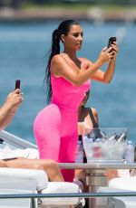 KIM KARDASHIAN in Tights at a Yacht in Miami 08/16/2018