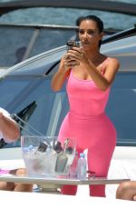 KIM KARDASHIAN in Tights at a Yacht in Miami 08/16/2018