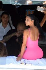 KIM KARDASHIAN in Tights at a Yacht in Miami 08/16/2018