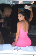 KIM KARDASHIAN in Tights at a Yacht in Miami 08/16/2018