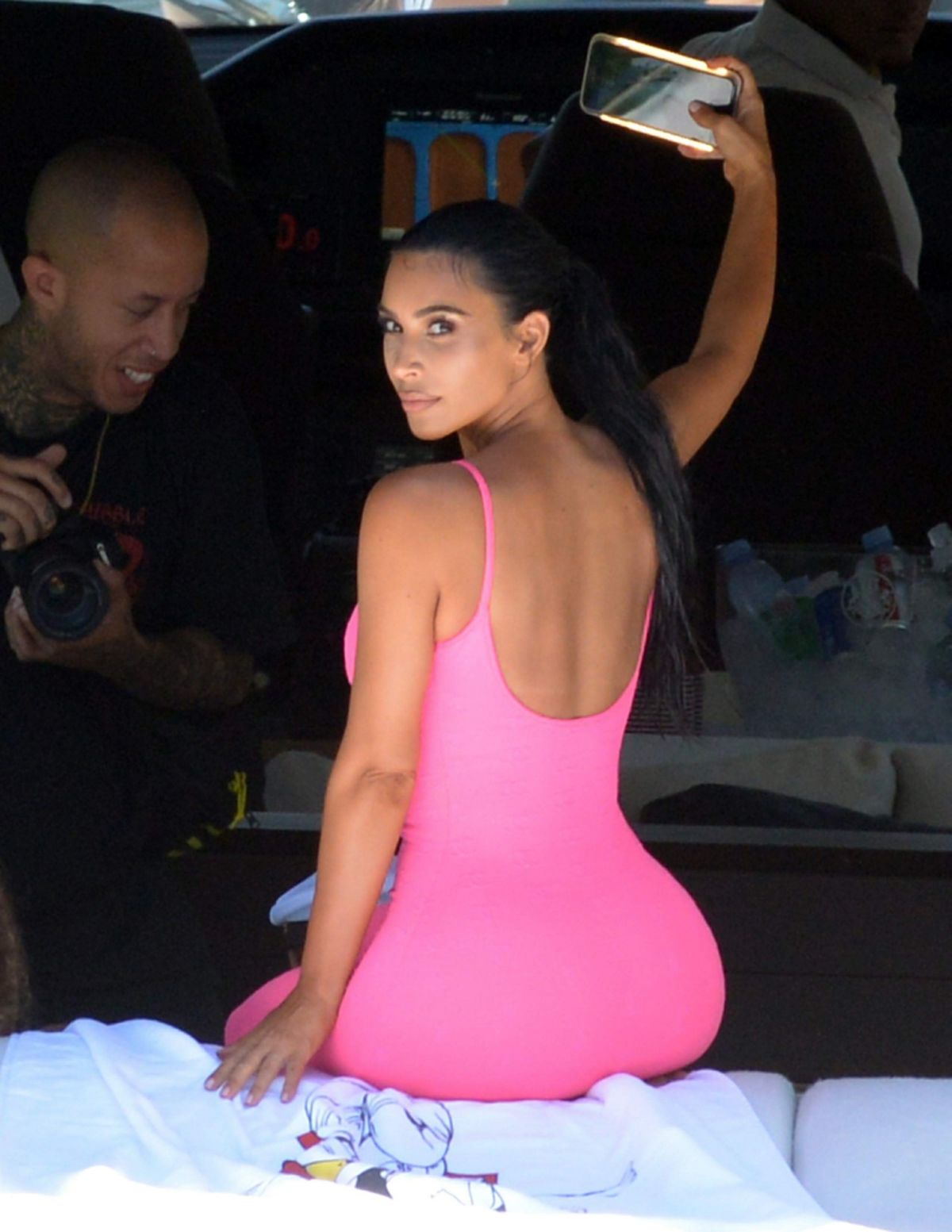 Kim Kardashian In Tights At A Yacht In Miami 08 16 2018