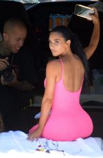 KIM KARDASHIAN in Tights at a Yacht in Miami 08/16/2018