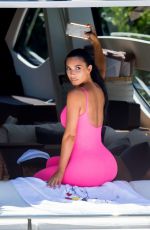 KIM KARDASHIAN in Tights at a Yacht in Miami 08/16/2018