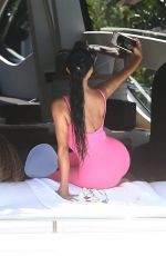 KIM KARDASHIAN in Tights at a Yacht in Miami 08/16/2018
