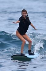 LANE LINDELL in Bikini Getting a Surf Lesson in Hawaii 08/02/2018