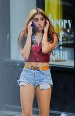 LOURDES LEON in Denim Shorts Out and About in New York 08/17/2018