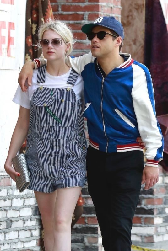 LUCY BOYNTON and Rami Malek Out for Lunch in Hollywood 08/11/2018