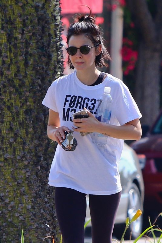 LUCY HALE Leaves Yoga Class in Studio City 08/12/2018