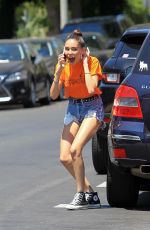 MADISN BEER in Denim Shorts Out for Lunch in Hollywood 08/14/2018