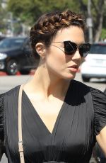 MANDY MOORE at a Hair Salon in Beverly Hills 08/16/2018
