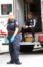MARISKA HARGITAY on set of Law and Order: SVU in New York 08/23/2018