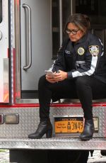MARISKA HARGITAY on set of Law and Order: SVU in New York 08/23/2018