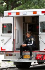 MARISKA HARGITAY on set of Law and Order: SVU in New York 08/23/2018
