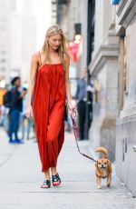 MARTHA HUNT Out Walks Her Dog in New York 08/16/2018