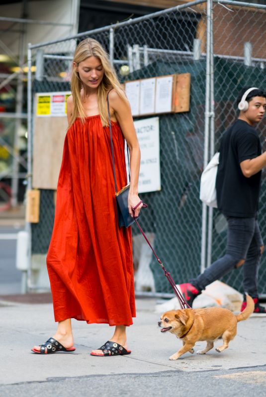 MARTHA HUNT Out Walks Her Dog in New York 08/16/2018
