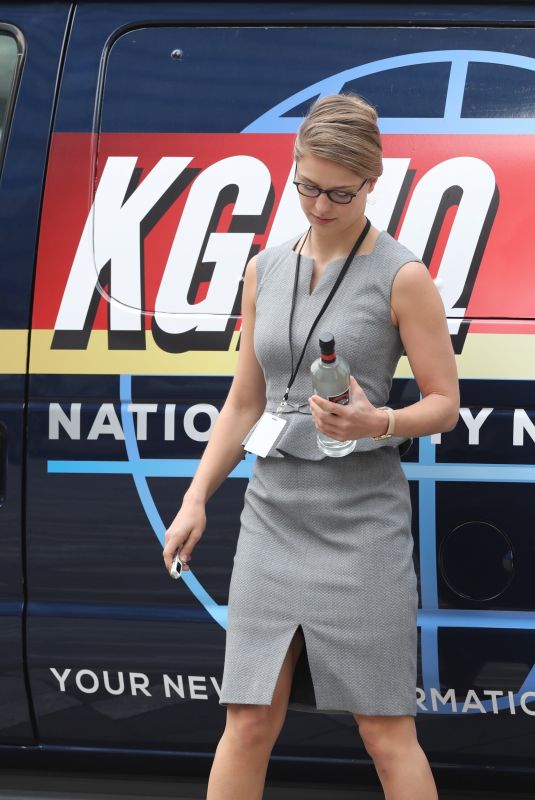 MELISSA BENOIST on the Set of Supergirl in Vancouver 08/13/2018
