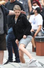 MELISSA BENOIST on the Set of Supergirl in Vancouver 08/13/2018