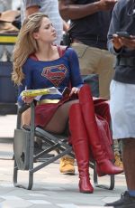 MELISSA BENOIST on the Set of Supergirl in Vancouver 08/14/2018