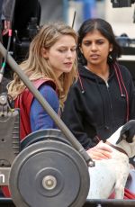 MELISSA BENOIST on the Set of Supergirl in Vancouver 08/14/2018