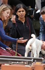 MELISSA BENOIST on the Set of Supergirl in Vancouver 08/14/2018