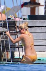 MICHELLE HUNZIKER in Bikinis on the Beach in Maldives 08/12/2018