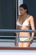 MICHELLE RODRIGUEZ in Bikini at a Yacht in Sardinia 08/10/2018