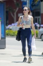 MILLA JOVOVICH Leaves a Gym in Hollywood 08/22/2018