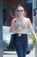 MILLA JOVOVICH Leaves a Gym in Hollywood 08/22/2018