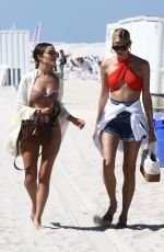 OLIVIA CULPO and DEVON WINDSOR at a Beach in Miami 08/13/2018