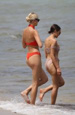 OLIVIA CULPO and DEVON WINDSOR in Bikinis at a Beach in Miami 08/13/2018