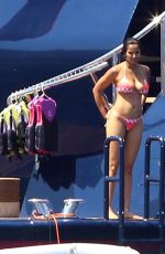 PADMA LAKSHMI in Bikini at a Yacht in Capri 08/01/2018