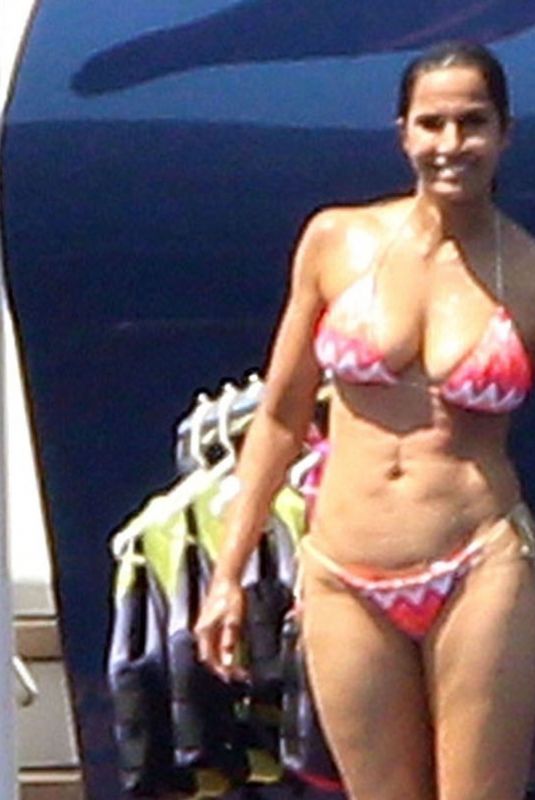 PADMA LAKSHMI in Bikini at a Yacht in Capri 08/01/2018