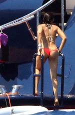 PADMA LAKSHMI in Bikini at a Yacht in Capri 08/01/2018