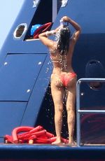PADMA LAKSHMI in Bikini at a Yacht in Capri 08/01/2018