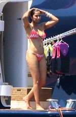 PADMA LAKSHMI in Bikini at a Yacht in Capri 08/01/2018