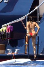PADMA LAKSHMI in Bikini at a Yacht in Capri 08/01/2018