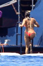 PADMA LAKSHMI in Bikini at a Yacht in Capri 08/01/2018