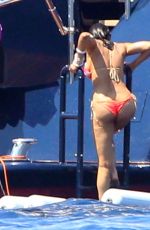 PADMA LAKSHMI in Bikini at a Yacht in Capri 08/01/2018
