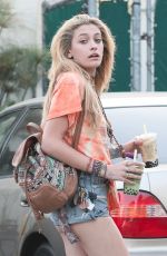 PARIS JACKSON in Denim Shorts Leaves Urth Cafe in Los Angeles 08/01/2018