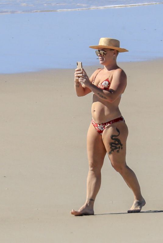 PINK in Bikini at Byron Bay 07/30/2018