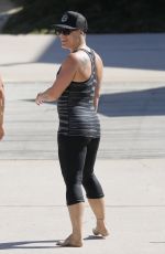 PINK Out Jogging at a Beach in Gold Coast 08/16/2018