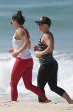 PINK Out Jogging at a Beach in Gold Coast 08/16/2018